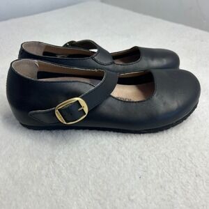 Birkenstock Tracy Black Leather Mary Jane Buckle Strap Flats Shoes Womens 37